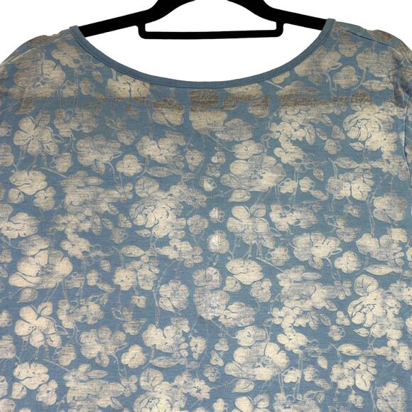 Avenue Plus Size Sheer Floral Popover Blouse Top Plus Size 30/32 3/4 Sleeves - Picture 4 of 13